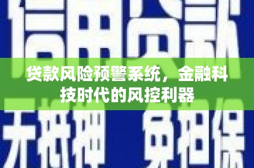 龙游贷款风险预警系统，金融科技时代的风控利器