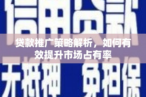 龙游贷款推广策略解析，如何有效提升市场占有率