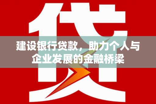 龙游建设银行贷款，助力个人与企业发展的金融桥梁