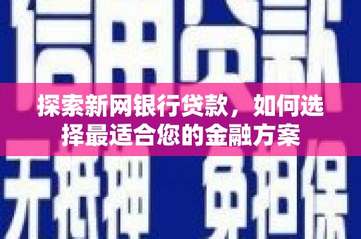 龙游探索新网银行贷款，如何选择最适合您的金融方案