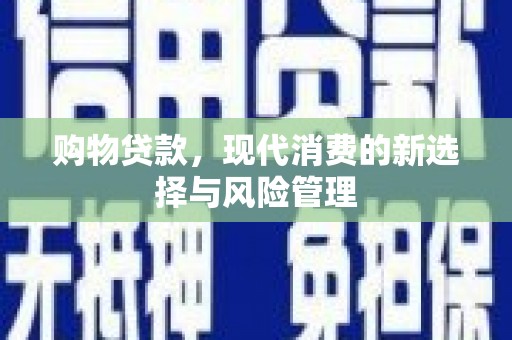 龙游购物贷款，现代消费的新选择与风险管理