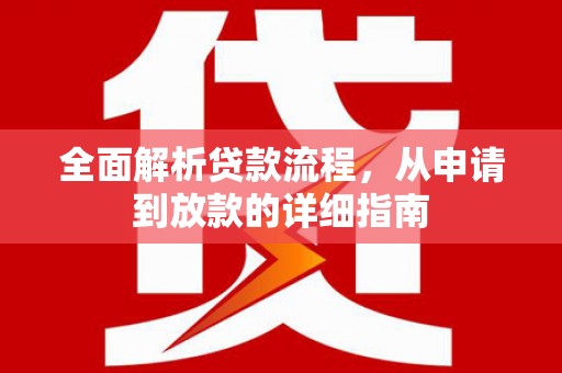 龙游全面解析贷款流程，从申请到放款的详细指南