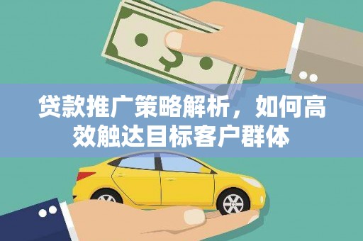 龙游贷款推广策略解析，如何高效触达目标客户群体