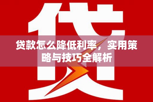 龙游贷款怎么降低利率，实用策略与技巧全解析