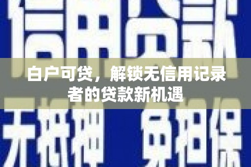龙游白户可贷，解锁无信用记录者的贷款新机遇