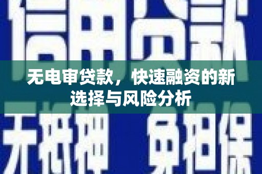 龙游无电审贷款，快速融资的新选择与风险分析