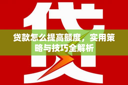 龙游贷款怎么提高额度，实用策略与技巧全解析
