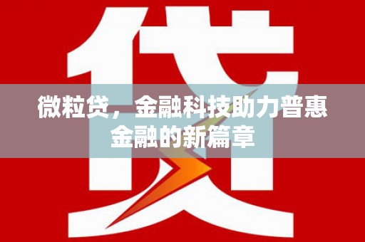 龙游微粒贷，金融科技助力普惠金融的新篇章