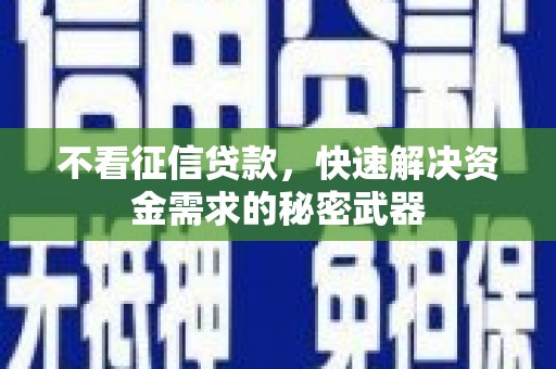 龙游不看征信贷款，快速解决资金需求的秘密武器