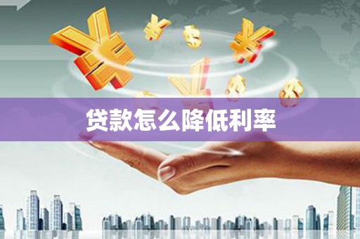 龙游贷款怎么降低利率